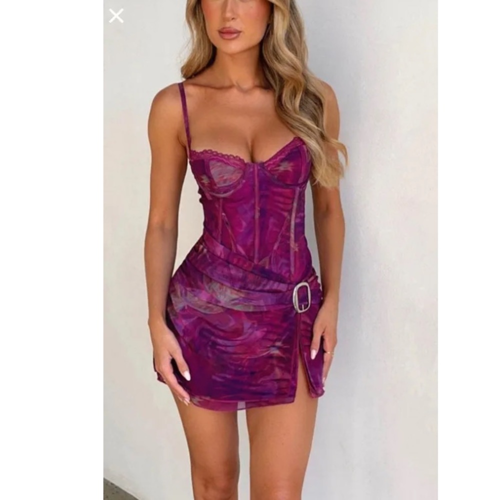 Outcast corset slit mini dress